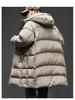 Men's High-End White Duck Down Long Hooded Winter Jacket - Thick and Warm