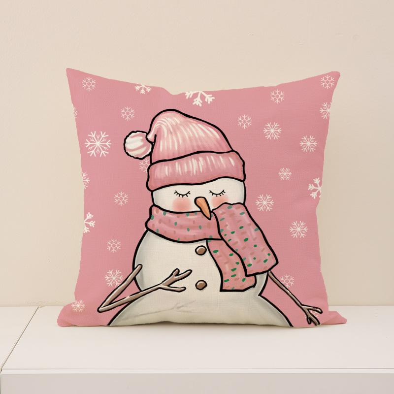 

Новый Рождественский Набор Снеговика Наволочка Лен Принт Дышащая Подушка Праздничная Декоративная Подушка для Дивана 45X45cm (pillowcase only)