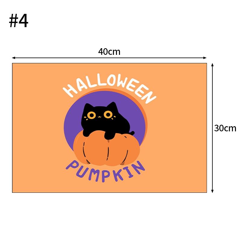 

Cartoon Halloween Placemat Cute Little Devil Pumpkin Desktop Decor Mat Household Heat-insulating Waterproof Dining Table Mat 30X40cm