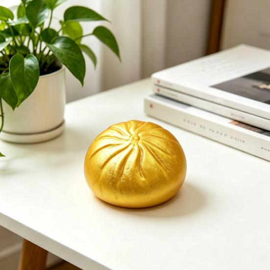 Sensory Stress Toy Glitter Dumpling Squeeze with Steamer Box Relief Dough Ball Fidget Toy Soft Simulated Steamed Bun Gadget