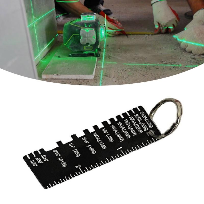 Portable Wire Gauge Wire Thickness Measuring Ruler Tool Double Sided Scaled Wire Gauge