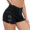 New High-Waisted Sexy Holes Stretch Plus Size Casual Trousers Denim Shorts