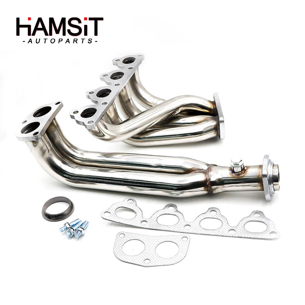 Hamsit exhaust manifold header for 88-00 Honda Civic CR-X Del Sol D Series Engine SOHC stainless steel