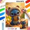 Oil Painting Painting Art Stitch Eating Cookie Handmade Diy Painting Home Decoration Gift