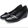 Women Fashion Sweet Black Comfort Spring Slip On Office Wedge Heel Shoes Lady Casual Hotel Work Beige Heel Shoes Ab622