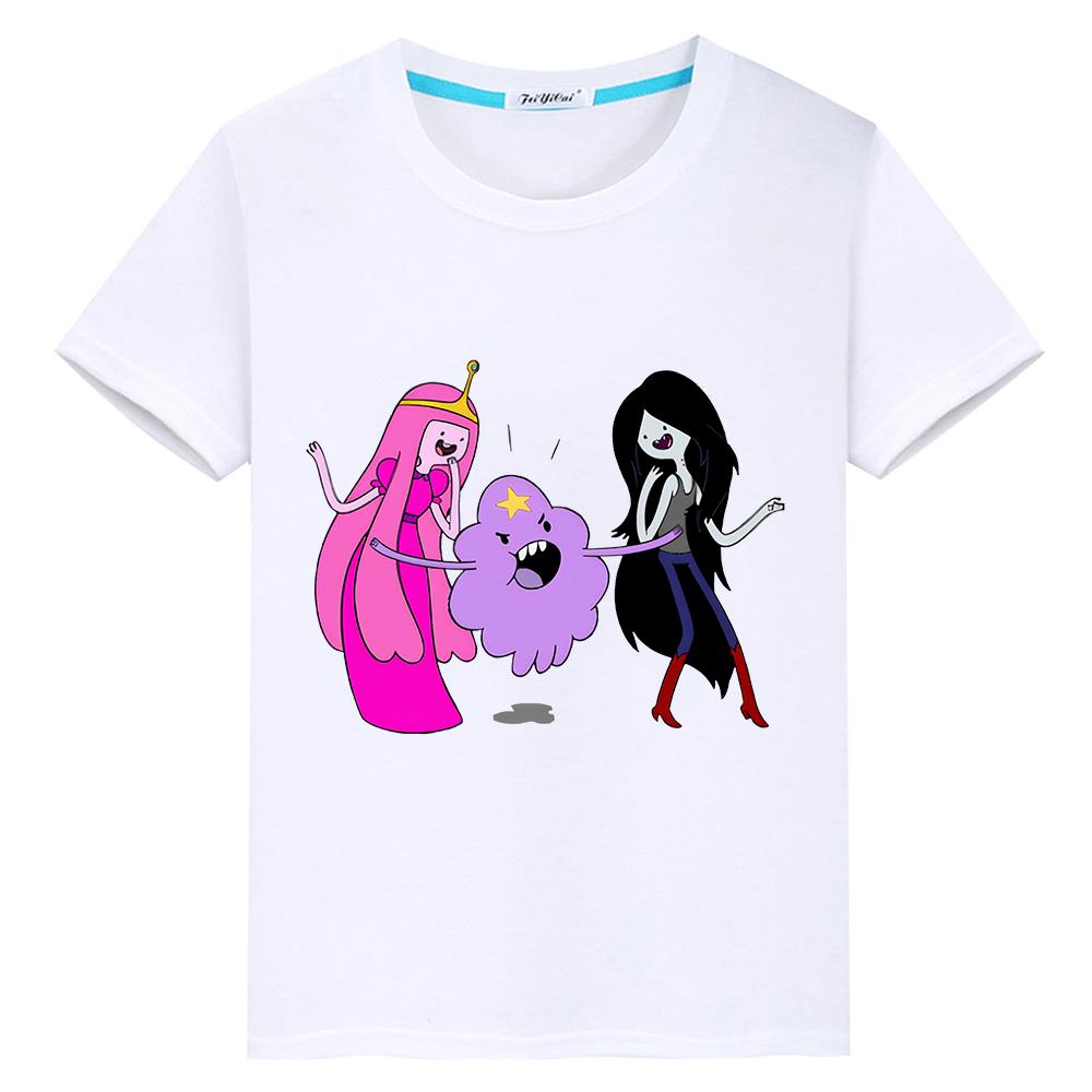 adventure time t shirt for kids boy 10years toddler girl clothes 100%Cotton Anime Short Tops pride tshirt y2k kids clothes girls