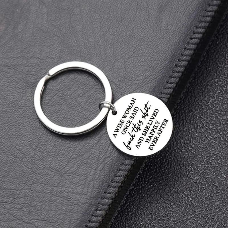 Eyecatching Art Modern Stainless Steel Keychain Motivational Gift For Friends And Family
