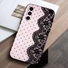 Elegant Black Lace Print Design  Phone Case For Samsung Galaxy A73,A72,A71,A70,A53,A52,A51,Others Soft Black Cover