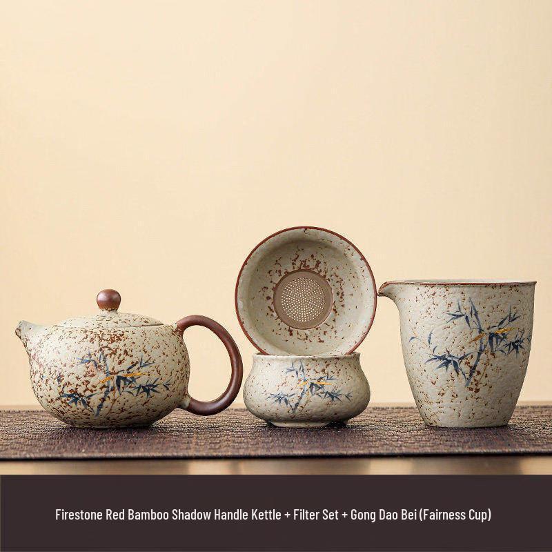 Cha Xun Flint Red Xishi Teapot & Gongdao Cup Set