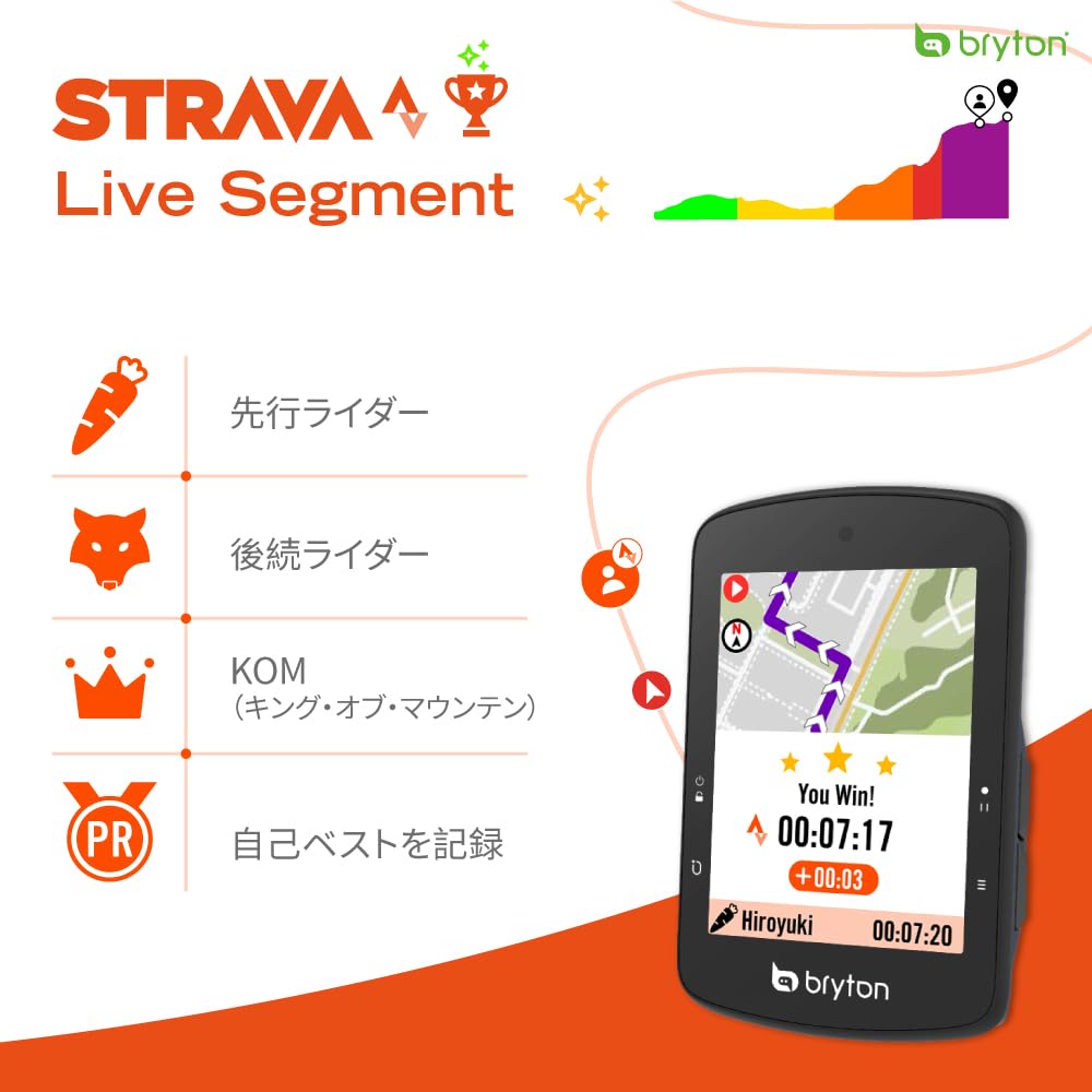 Bryton Rider S510 GPS Fahrradcomputer und Herzfrequenzsensor mit einer Farb-Batteriekarte und Bluetooth und Kompatibilität (Geschwindigkeit, Trittfrequenz, Inklusive)