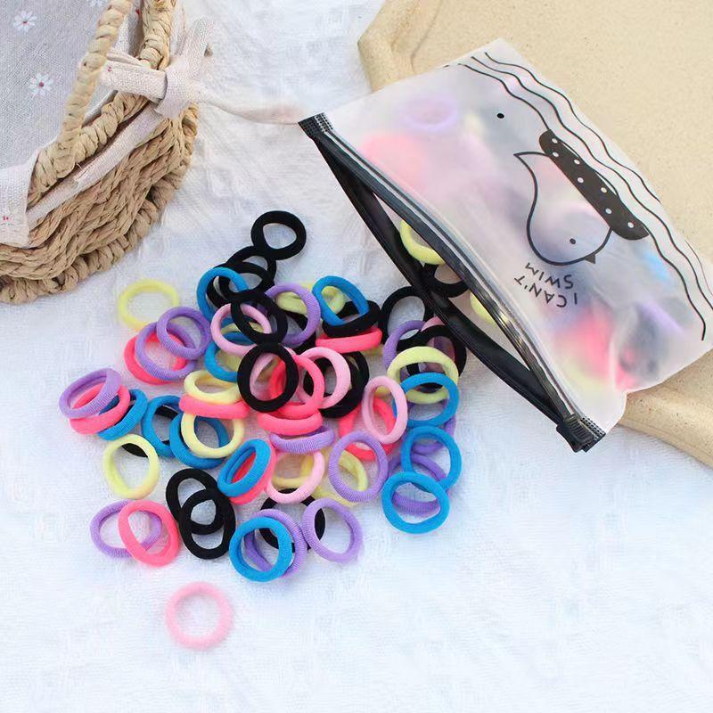 100pcs/Set Girls Candy Colors Elastic Rubber Band Hair Bands Children Baby Nylon Headband Scrunchies Kids Hair Accessories