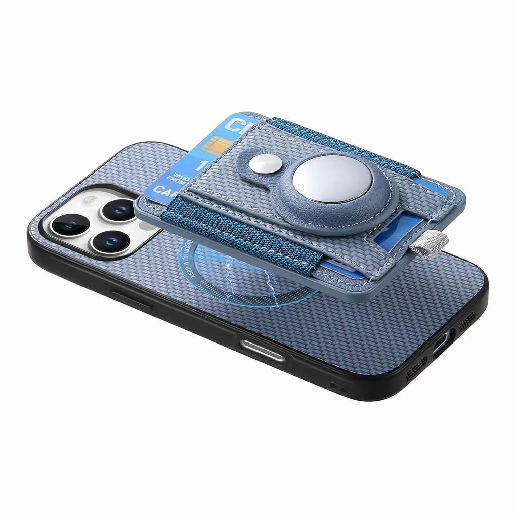 2 in 1 Detachable Cards Solt Wallet For Airtag Case For iPhone 16 Pro Max 15 Plus 14 13 12 11 XS Wireless Charging Stand Cover