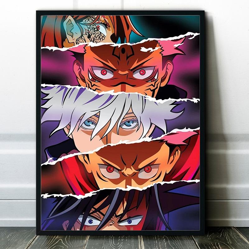 Japanese Anime Eyes Poster Canvas Printing Japanese Classic Anime Wall Art Print Wall Decor Sun WuKong Character Wall Decoration