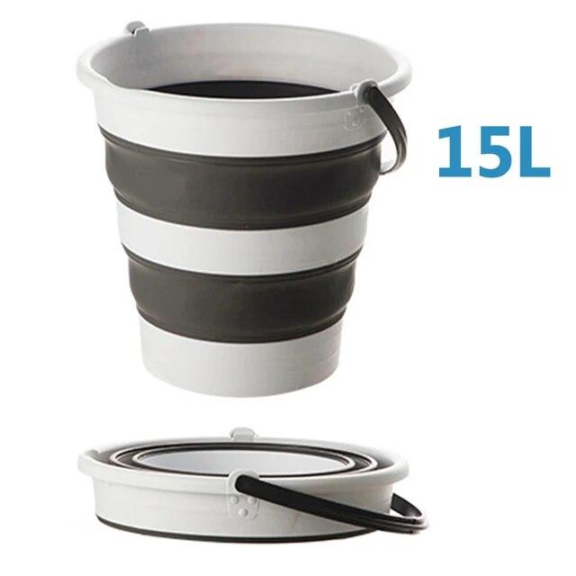 

Складное ведро для воды 5/10/15 л, складное пластиковое ведро для бытовой чистки, портативное ведро для кемпинга, сада, рыбалки, принадлежности