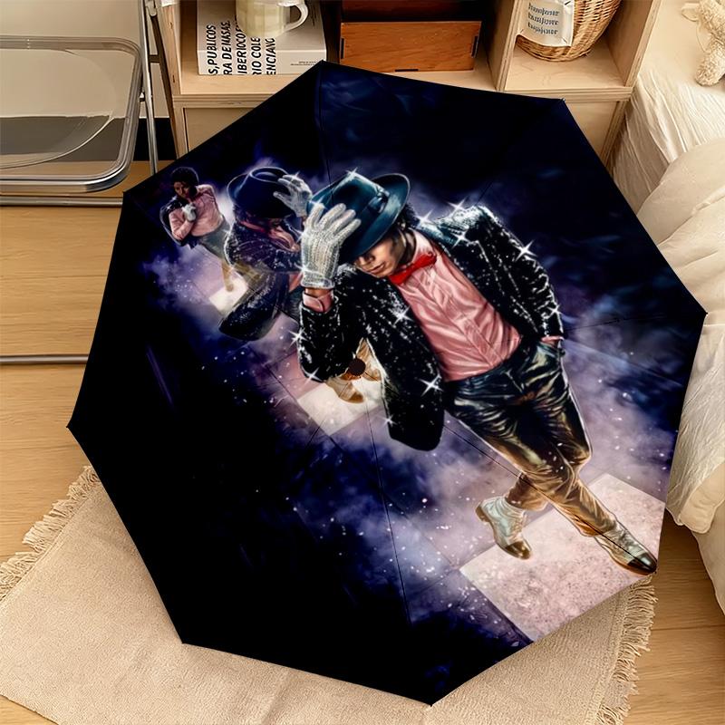 1PC Michael Jackson Automatic Umbrella - Suitable Travel Outdoor Portable Umbrella Birthday Gift Daily Essentials