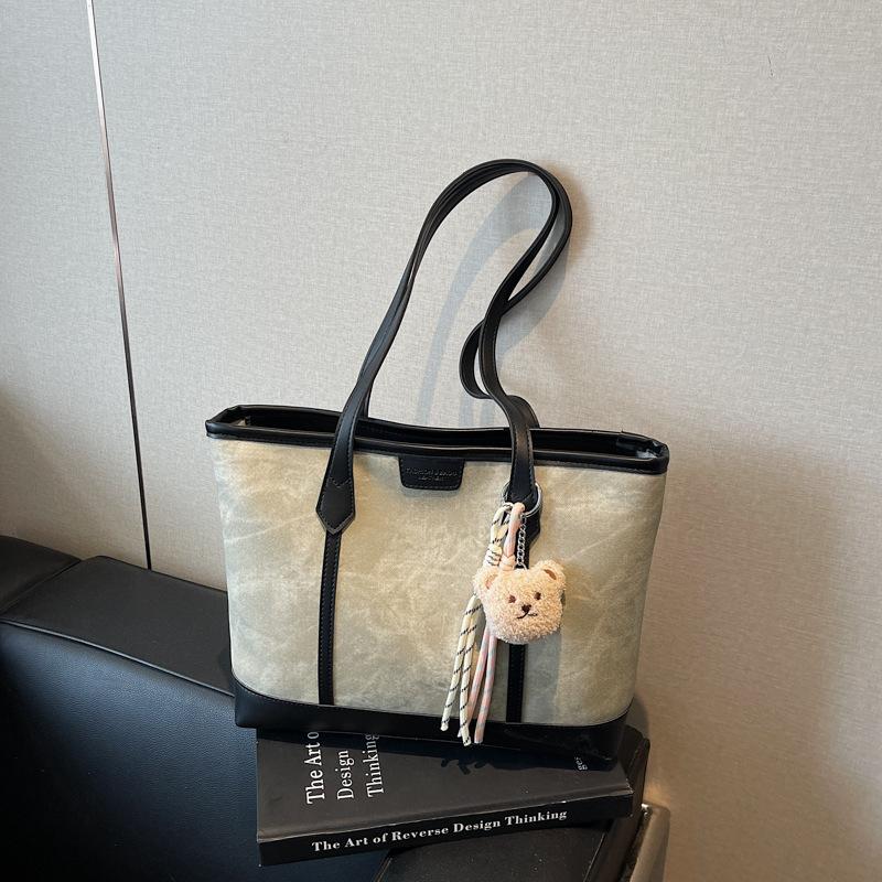 Large-capacity simple tote bag women's new fashionable versatile shoulder bag niche class commuter bag