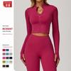 Guangzhou Zechuang Clothing Co., Ltd. Zipper Outdoor Running Sports Yoga Outwear Slim Looking Workout Long Sleeve Outside