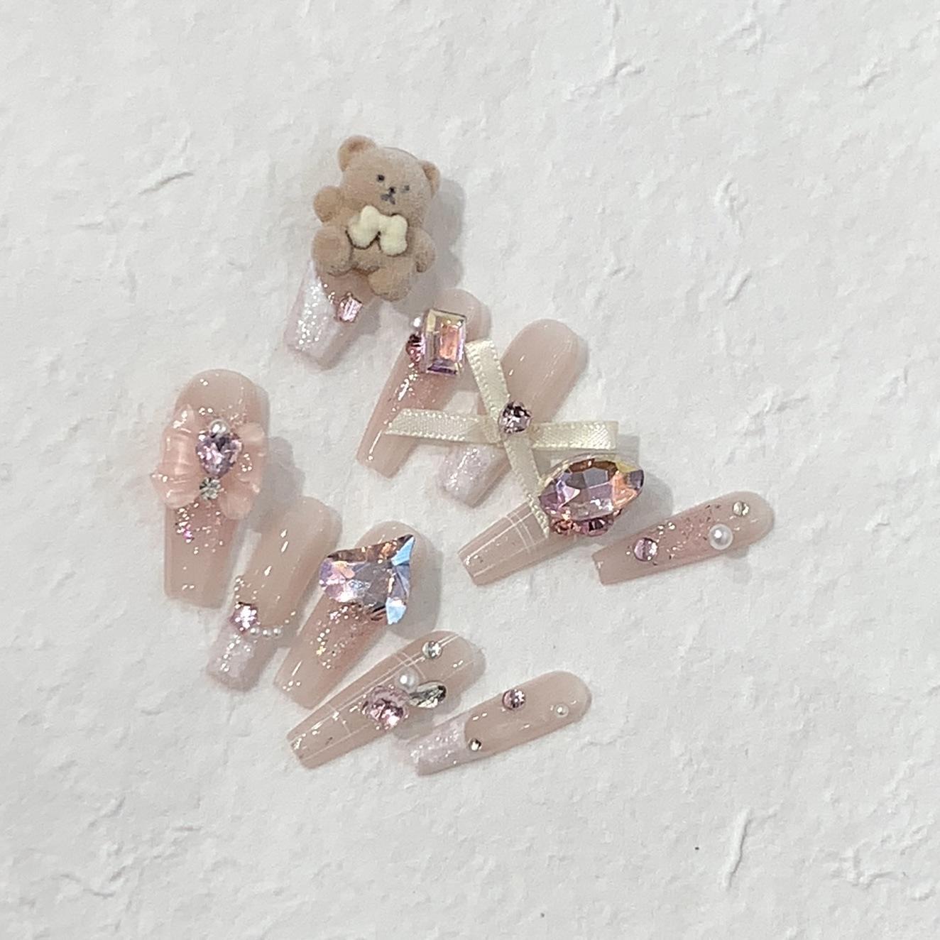 

Чистое Желание Аура Бабочка Жемчуг Французский Медведь Анна Наклейка для Ногтей L