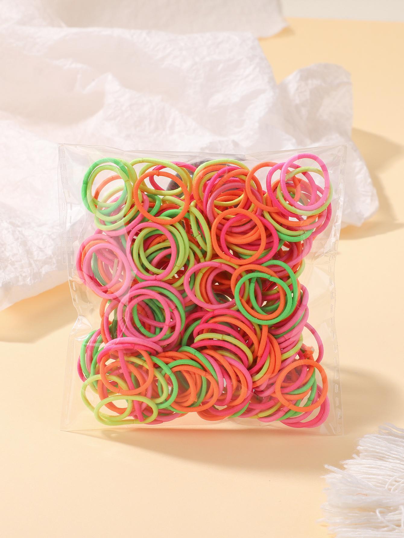 

100 Pcs/Lot 2Cm Hair Ties Gum Colorful Nylon Rubber Band Rope Doll Hair Accessories Black Elastic Hair Bands For Baby Girls Gift Quality