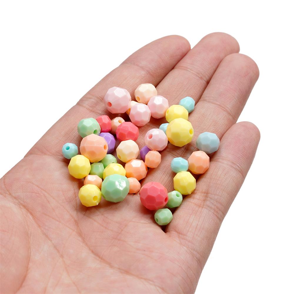 Acrylic Faceted Round Ball Beads for DIY Children's Bracelets and Necklaces