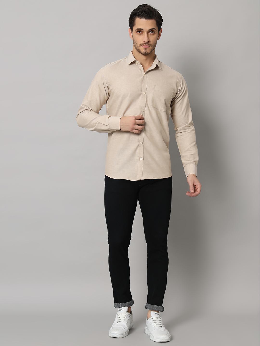 

Деловая рубашка Bigreams с длинными рукавами и накладным карманом из 100% хлопка оксфордского плетения Regal, рубашка для офисной одежды XXL бежевый