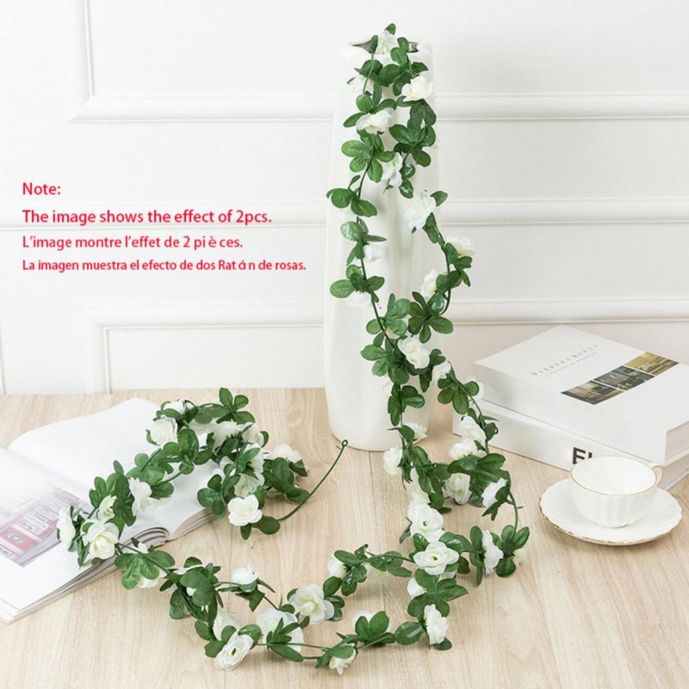 1PC Artificial Flowers Vine 45pcs / 69pcs Rose Fake Flower DIY Wedding Decoration Home Room Decor Wall Hanging Garland Plant