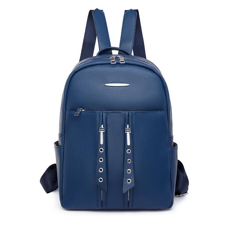 Jednobarevný dámský cestovní batoh na zip s velkou kapacitou