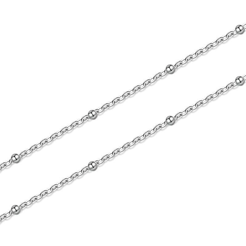 18K Gold & Sterling Silver Round Bead Choker Necklace