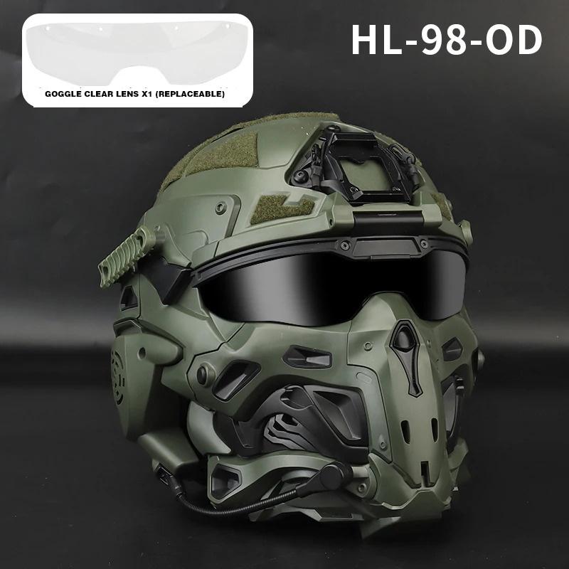 ABS Outdoor Casco Protector Built-in Headset Lens Multiple Color Safety CS Game Full Face Field Cover Tactical Mask Helmet