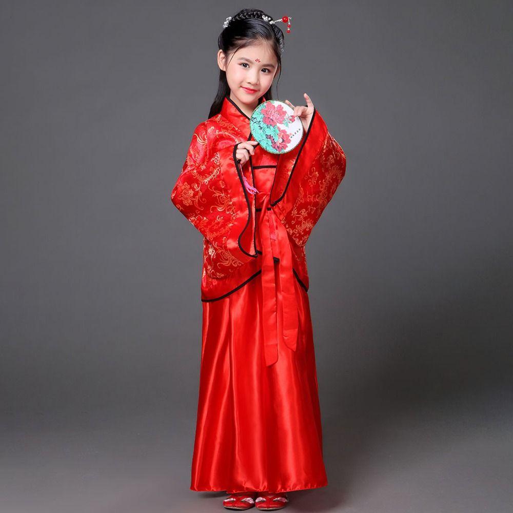 Silk Robe Hanfu Dress Ethnic Chinese Traditional Clothes Fashion Chinese Style Clothes Girls
