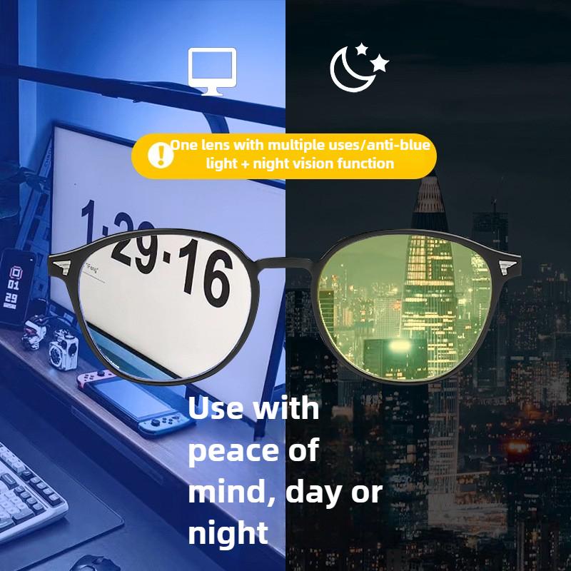 Unisex Night Vision Anti Blue Light Glasses New Vintage Blue Blocking Light Eyeglasses with Orange or Red Lenses Eye Protection