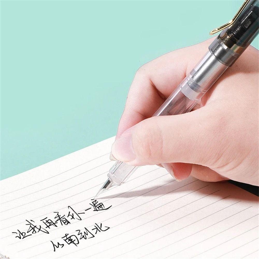 Student EF Nib 0.38mm Business Transparent Writing Pen Piston Fountain Pen Fountain Pen Ink Pens