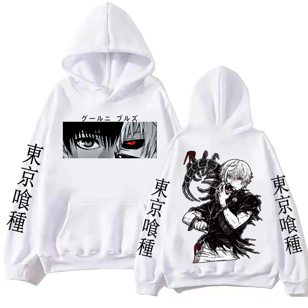 Anime Tokyo Ghoul Ken Kaneki Hoodie Harajuku Pullover Tops Man Woman Sweatshirt Fans Gift