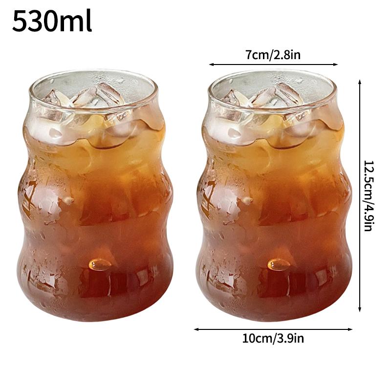 Transparent Glass Cup Milk Tea Coffee Cups Creative Water Bottle Coffee Cups Drinkware Cup Whiskey Glass Coffee Mug Kitchen