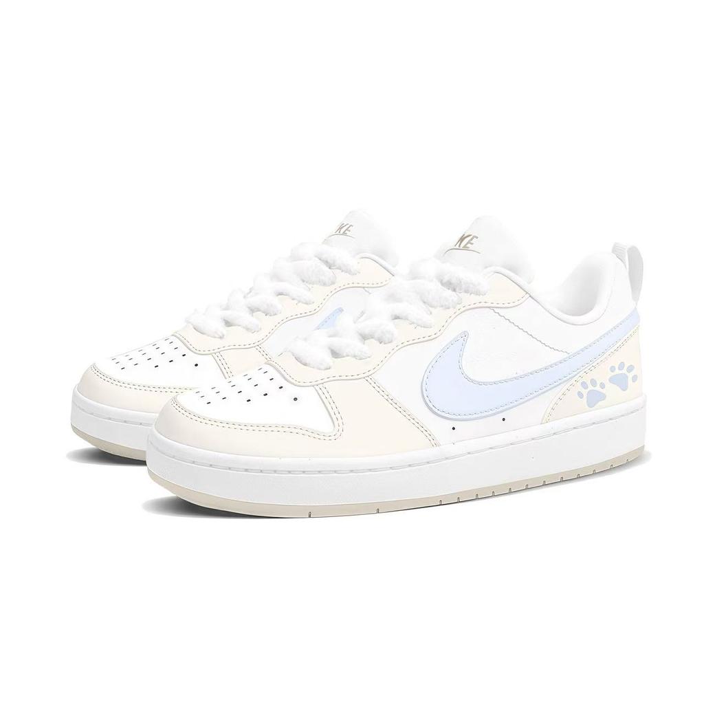 Nike Court Borough Maris Sal Milk Lid Low top Skateboard Shoes Women's Butter Yellow Blue DV5456-103(Team93--SBOX)