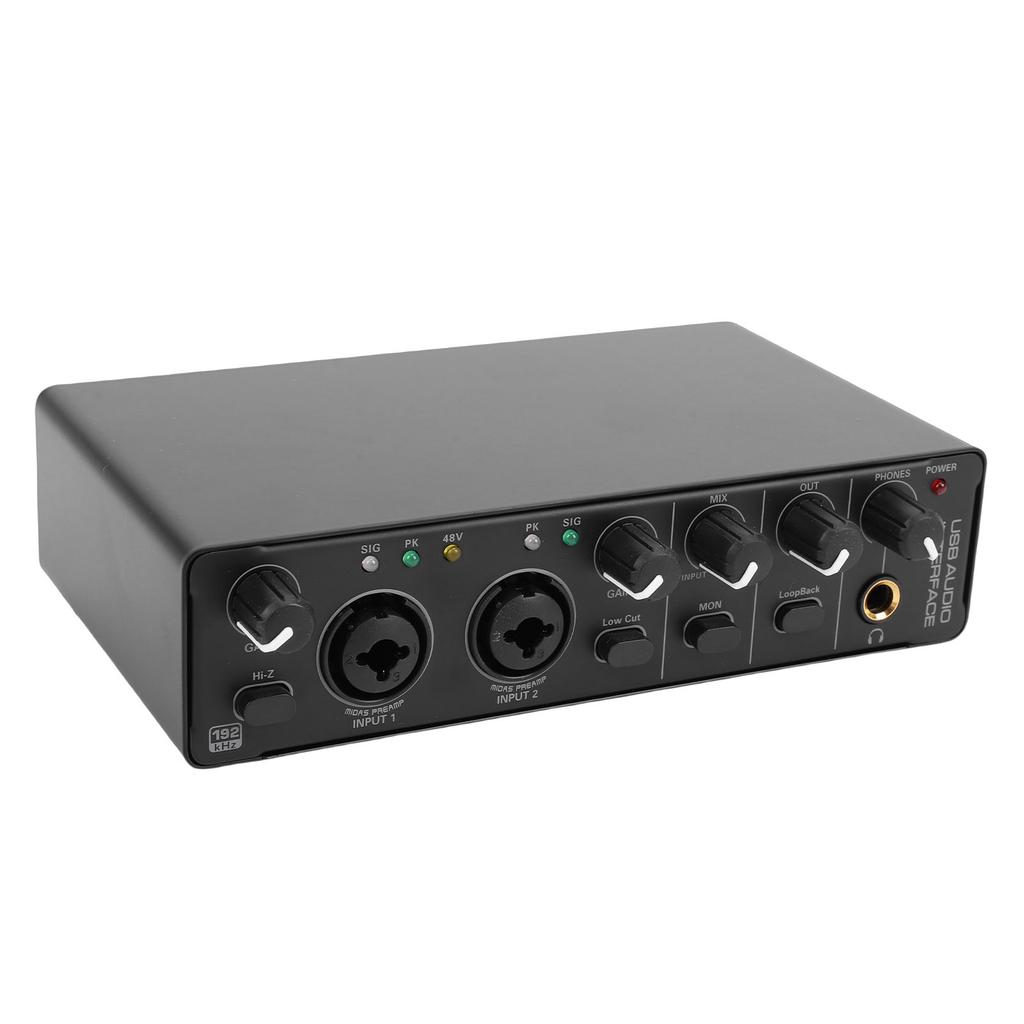 Type C Sound Interface 24 Bit 192 KHz XLR Input 48V Phantasm Power for Recording Streaming Podcasting