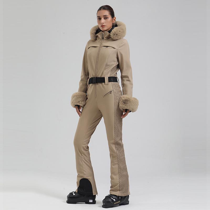 Women's Slim-Fit Double Board Windproof Ski Suit - Waterproof, Thickened, Warm, for Extreme Cold