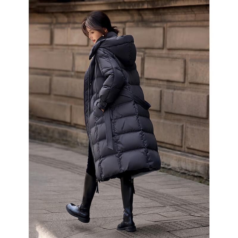 XWI Elegant Hooded Long Duck Down Coat for Women