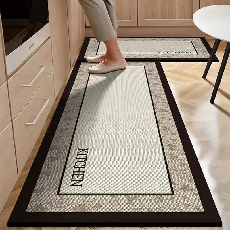 Rug for Kitchen Waterproof Floor Mat Long Carpet Pvc Leather Non-slip Oil-proof Foot Mats Minimalist Home Decoration Rugs
