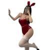 Pure lust babes sexy deep low cut bunny uniform cosplay lingerie velvet suspender onesie