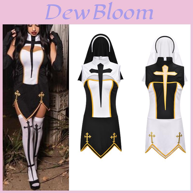 Eye-catching Naughty Nun Costume High Quality Black Fancy Dress For Women's Cosplay And Halloween