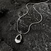 Fashion Zinc Alloy Color Hollow Water Drop Pendant Necklaces for Women Men Simple Geometric Clavicle Chain Choker Necklaces Zircon