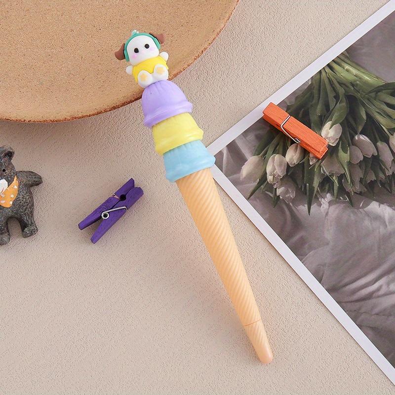 Back to school season 10pcs 0.5mm cute penguin ice cream shape gel pen cartoon stationery prize gift cone shape water pen signature pen