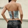 European & American Retro Floral French Court Adjustable Lace-up Corset Bandeau