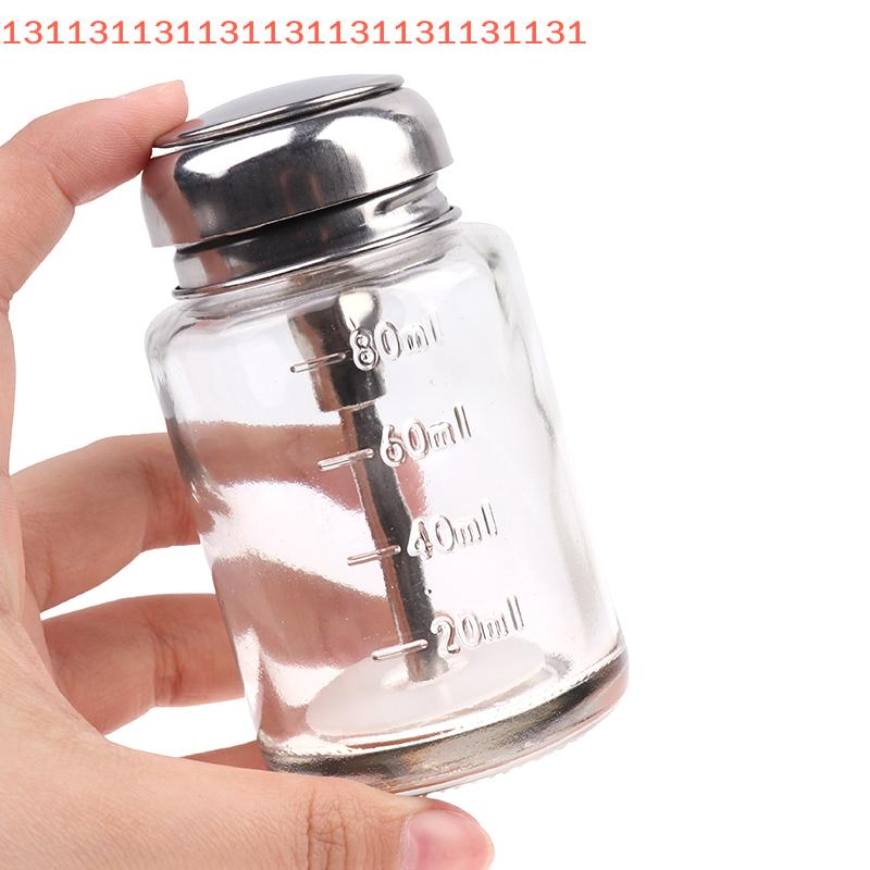 Dispenser Pump Bottle for Nail Polish Down Push Remover Bottles Empty Pumping Jar Airless Press Manicure Clear Liquid Makeup