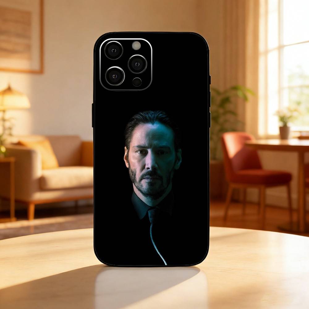 Cool Movie J-John W-Wick Phone Case For iPhone17,16,15,14,13,12 Plus,Max Soft Silicone Black Cover