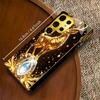 Golden Deer with Crystal Print phone case glass s26 ultra case mobile phones for Samsung Galaxy S26 S25 S24 S23 S22FE Ultra Plus