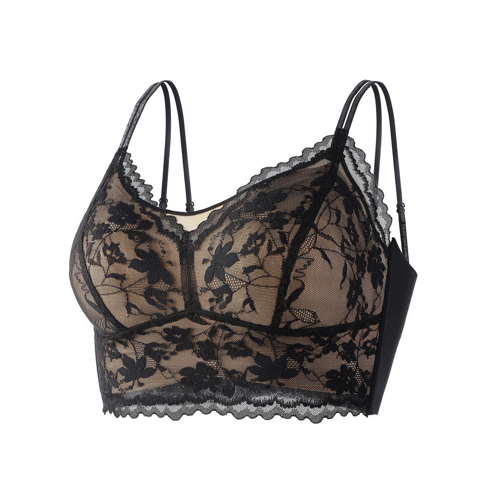 New large size lace, large breasts show small tube top, ultra-thin quick-drying beauty back underwear, women's sexy inner bra