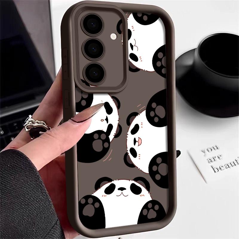 Lovely Baby Panda Print Case For Samsung S26 S25 Ultra S24 S23 S22 Plus S21 FE A15 A16 A17 A35 A36 A37 A54 A55 A56 A57 5G Shockproof Bumper Cover