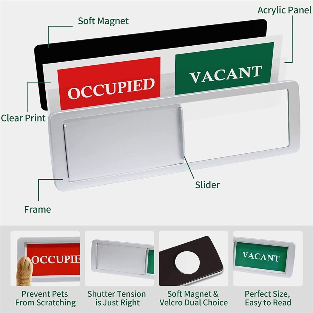 Waterproof Reminder Signs Self Adhesive Door Slider Signs Durable Office Door Sign  Office Room